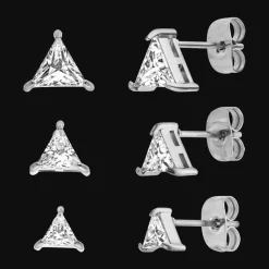 Triangle Ohrstecker Set | 18K vergoldet