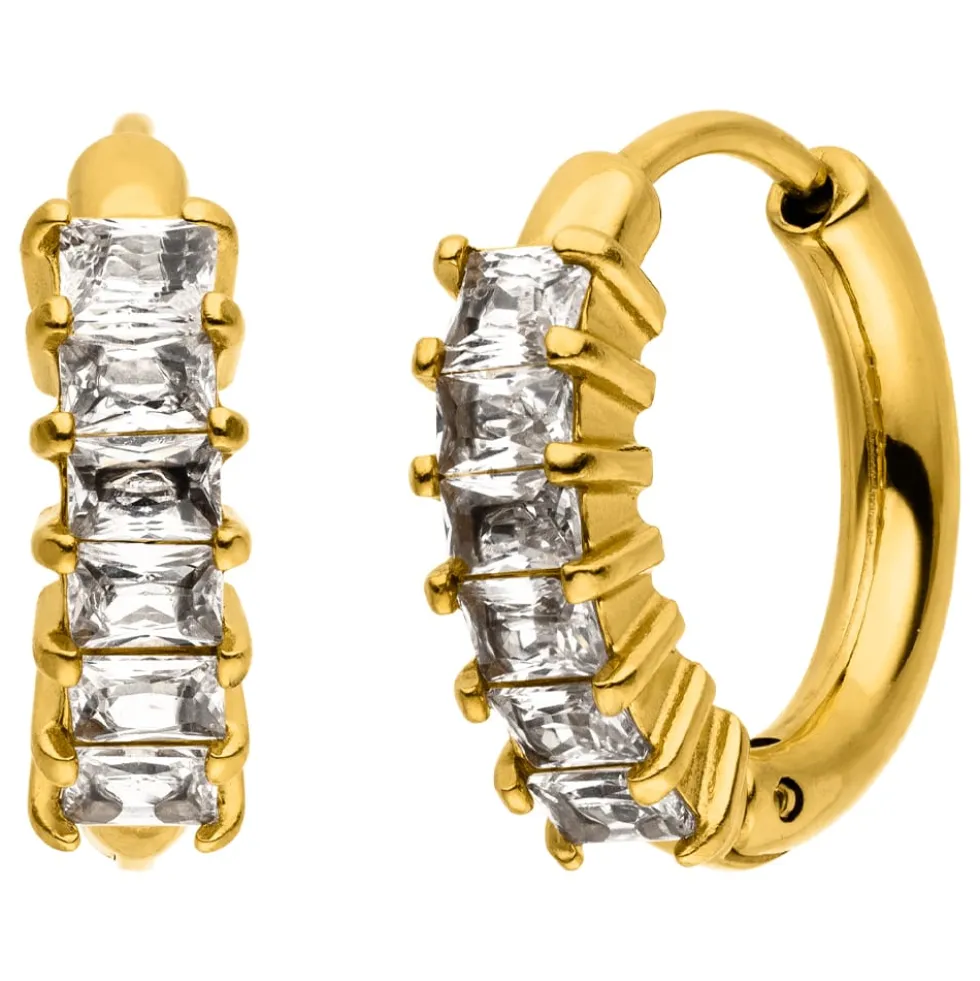 Zircon Hoop Ohrringe | 18K vergoldet